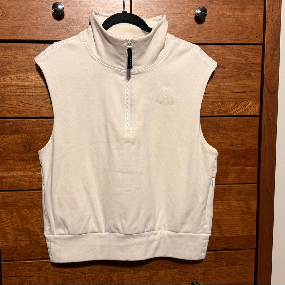 Athleta Cream Sleeveless Hoodie
